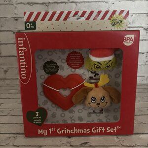 Infantino My 1st Grinchmas Gift Set 3 Piece Baby Toy Set NIB